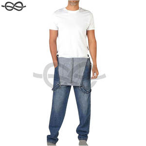 Salopette en jean grande taille pour hommes Salopette de travail en coton baggy Pantalon léger et confortable avec poches pour activités de plein air - Product Image 3