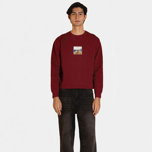 OEM Service 450GSM French Terry Graphic Printed Logo Hombres Sudadera de cuello redondo Jersey en blanco Sudadera de cuello redondo de gran tamaño - Product Image 2