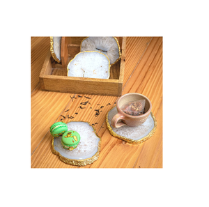 Ensemble de 4 sous-verres de style unique tranchés épais avec pare-chocs en feutre sous-verres brésiliens authentiques faits à la main pour la décoration de la maison Matt - Product Image 4