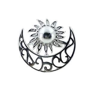 925 Sterling Silver Sun <b>Moon</b> <b>Ring</b> Handmade Boho Statement Jewelry Cut Pearl Perfect Birthday Gift for Her January Birthstone - Product Image 1