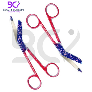 Tijeras de vendaje quirúrgico de acero inoxidable de 5,5 pulgadas de alta calidad, tijeras de vendaje de diseño de gota de goma de rocío de potencia Manual - Product Image 6