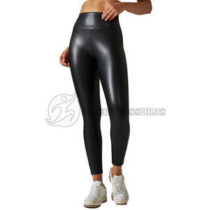 High Waist Spandex/Polyester Solid Women <b>Leggings</b> Quick Dry Breathable <b>Cheap</b> Price Wholesale Custom Thick Stretch - Product Image 2