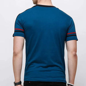 Camiseta de algodón informal Ringer con estampado Premium para hombre con cuello redondo, manga corta, tela de rizo Premium, camisetas teñidas lisas para hombre - Product Image 5