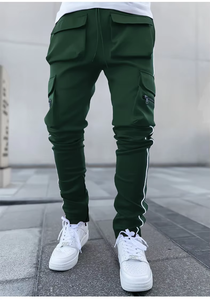 Mode Streetwear Hip Hop hommes course entraînement Jogging pantalon réfléchissant pantalons de survêtement avec poches latérales - Product Image 4
