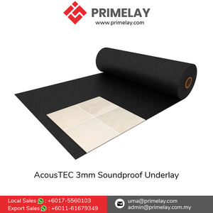AcousTEC Modern Engineered Wood Flooring Accessories High-Density 3mm Soundproof Rubber Underlay <b>Roll</b> for Easy Installation - Product Image 4