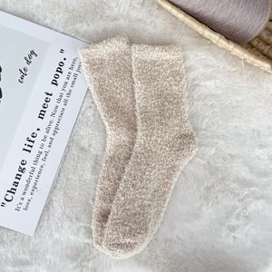 New Winter Warm Thick Custom Embroidered Logo Pink <strong>Socks</strong> Women Cozy <strong>Fluffy</strong> Fuzzy <strong>Socks</strong> - Product Image 3