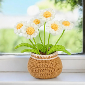 Flor de ganchillo hecha a mano plantas en maceta flores artificiales para siempre regalo para amigo perfecto para decoraciones del hogar OEM hecho en Vietnam - Product Image 4