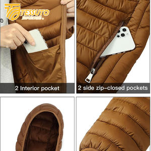 Chaqueta acolchada de satén personalizada para hombre, Abrigo acolchado de burbujas de invierno de diseñador, impermeable con cierre de cremallera, longitud corta, ropa para exteriores - Product Image 2
