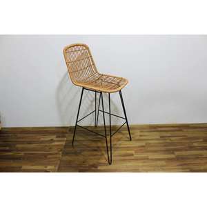 Comhome-Garden Wicker Outdoor <b>Chairs</b> Meditation Cane Back Poly Sofa <b>Dining</b> Rattan <b>Chair</b> in <b>Black</b> - Product Image 6