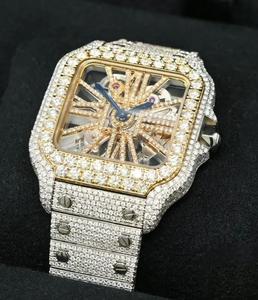 Reloj Bustdown con ajuste de canal VVS Moissanite Baguette, reloj de Hip Hop Iced out Baguette para hombre Pass Diamond Tester - Product Image 3