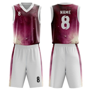 Ensemble de maillots de basket-ball personnalisés pour hommes, 100% polyester, impression par sublimation, séchage rapide, respirant, sans manches - Product Image 3