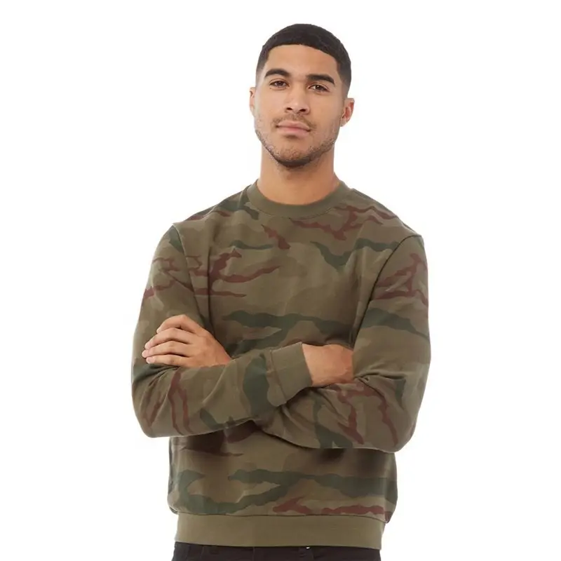 Custom Logo 2022 Camouflage Sweatshirts For Men Cotton Made 1 Piece Unisex Crewneck Sweat Shirt Sets Bulk Wholesale USA