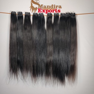 Vente en gros de cheveux vierges de temple indiens 100% paquets de cheveux humains non traités soyeux et droits traitement chimique cheveux humains indiens bruts - Product Image 3