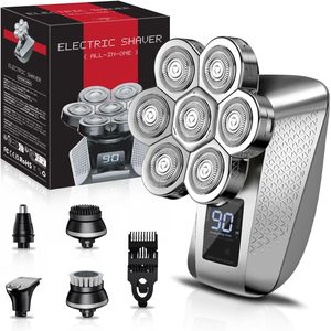 Afeitadora Eléctrica Recargable USB para Hombre, Maquinilla de Afeitar Rotatoria, Resistente al Agua IPX7, Cortadora en Húmedo/Seco, Kit de Cuidado Personal 5 en 1 - Product Image 1