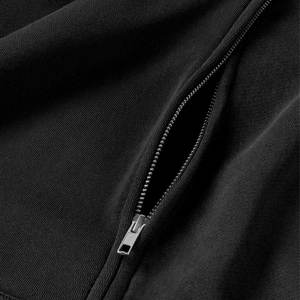 Noir Classique Pull Hoodies 100% Coton Zipper Hoodie Hommes Noir Casual Survêtement Hoodies - Product Image 4