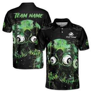 Camisetas de polo de billar con estampado unisex para hombre, camiseta de fútbol de billar de estilo americano, camiseta de polo de billar personalizada Popular - Product Image 6
