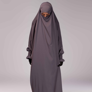 Commande en gros d'une seule pièce Jilbab qualité supérieure respirant Polyester tissu étage longueur femmes musulmanes Abaya robe livraison rapide - Product Image 1