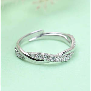 Anillos de Plata de Ley 925 de Primera Calidad para Mujer, Chapados en Rodio con Diamante en Princ - Product Image 2