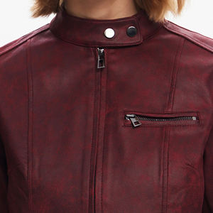 Nouvelle veste en cuir pour femmes de vêtements d'hiver pour un usage décontracté Vestes en cuir à fermeture éclair avant de qualité supérieure pour dames - Product Image 4