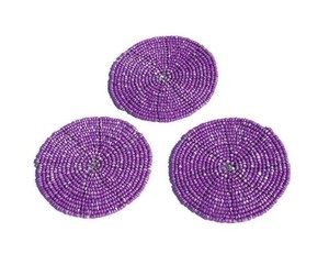 Handcrafted <b>Beaded</b> <b>Coasters</b> Hotel and Restaurant Table Decorative <b>Beaded</b> Items Cotton Fabric Handmade in India for Gifts - Product Image 4