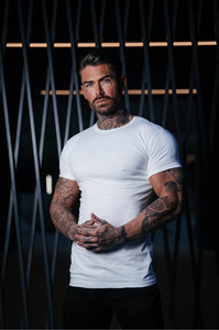 Venta al por mayor ropa a granel café flameado cuello redondo Camiseta para hombres 100% algodón transpirable logotipo personalizado gimnasio y entrenamiento camisetas para hombres - Product Image 6