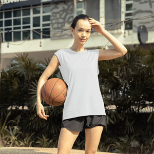 Ultifresh Unisex Gym Training Tank <b>Tops</b> Sporty Hip Hop Knitted 100% Polyester Breathable Moisture Wicking 3D Embroidery O-Neck - Product Image 2