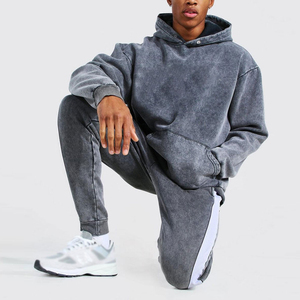 Conjunto de Sudadera con Capucha Oversize para Hombre, Algodón French Terry, Joggers Casuales, Color Sólido, Ropa Urbana de Otoño, Transpirable - Product Image 5