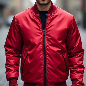 Respirant col rond Satin Bomber vestes décontracté vêtements de plein air fermeture éclair complète Baseball Bomber veste mâle Satin Varsity vestes - Product Image 2