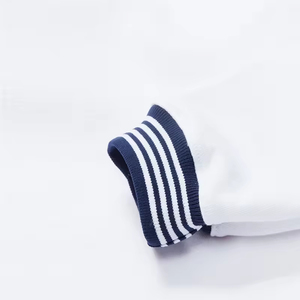 Jersey personalizado de lujo Varsity Rib Pullover Cuff rayas 100% algodón Jersey mujeres de gran tamaño polar cuello redondo bordado sudadera - Product Image 6