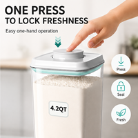 Conteneur de stockage alimentaire en plastique hermétique de 4 L, empilable, sans BPA, écologique, organisateur de garde-manger