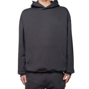 Fabricación OEM, ropa de calle personalizada de alta calidad 100% algodón francés Terry Drop Shoulder Oversized Plain Pullover Hoodie para hombres - Product Image 2