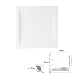 Griglia in Plastica con Rete Posteriore e Lamelle Mobili 20x20 cm - Product Image 2