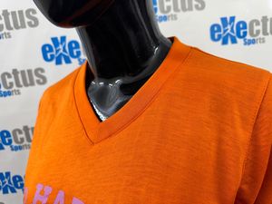 Wholesale Custom Halloween T-Shirts Orange V Neck Custom Logo <b>Print</b> Tee Shirts Cotton Polyester Woman's T-shirts - Product Image 4