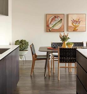 Simple Design Modern Nordic Wood Natural Faux Leather <b>Outdoor</b> Fabric Providers Dining Wood <b>Chair</b> - Product Image 5