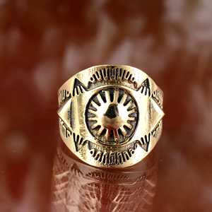 Trendy Boho Tribal Sun Buster Brass <b>Ring</b> 18k Gold Plated Statement Symbol Ethnic Vintage Wholesale <b>Adjustable</b> <b>Ring</b> For Women - Product Image 5