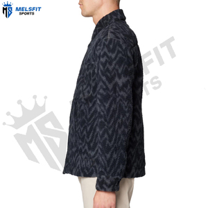 Vestes d'hiver pour hommes à manches longues, en polaire personnalisée, couleur unie, chaudes, coupe-vent, respirantes, écologiques, avec logo sur le devant - Product Image 3