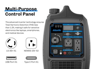 Best Quality 5000 Watt Portable Inverter Generator <b>Gas</b> Powered Super Quiet for RV and <b>Camping</b> - Product Image 3