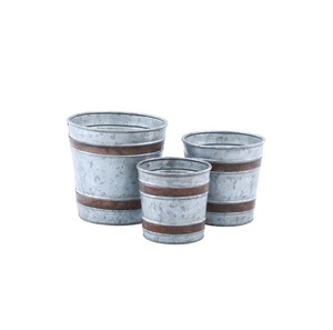 Lot de 3 jardinières en cuivre pur de qualité supérieure avec des bracelets à la mode au design classique au prix - Product Image 4