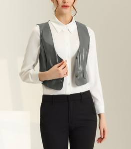 Veste en cuir automne-hiver personnalisée pour femmes avec col tournant solide manches complètes et doublure en satin respirant - Product Image 2