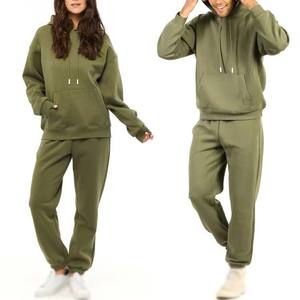 Ensemble de jogging intérieur en coton polaire vierge de couleur personnalisée vêtements de sport survêtements 2 pièces ensemble de sweat à capuche unisexe survêtement de course à pied - Product Image 1