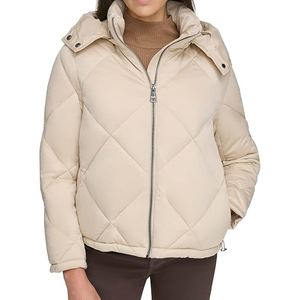 Ropa de moda para exteriores de etiqueta privada, chaqueta acolchada ligera informal para mujer, patrón sólido, impermeable, a prueba de viento, ropa de invierno con cremallera - Product Image 4