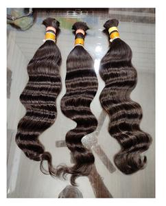 Extensiones a granel de cabello humano Remy 100% de la mejor calidad, venta al por mayor, estilo de onda de agua recta rizada de doble dibujado, suave y cómodo - Product Image 4