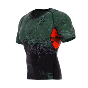 Camiseta de Compresión de Manga Corta para Hombre, con Logotipo Personalizado, Secado Rápido, Transpirable, para MMA, Spandex/Poliéster, Impresión Digital - Product Image 6