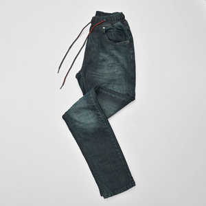 Pantalones Vaqueros de Mezclilla Azul Deslavado de Alta Calidad, Elásticos, con Diseño de Bolsillos Laterales, para Hombre, al por Mayor - Product Image 5