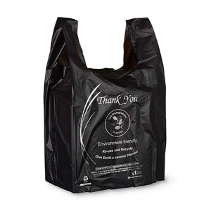 Sacs de T-shirts en plastique recyclables imprimés par gravure d'emballage personnalisé pour les achats en supermarché - Product Image 3