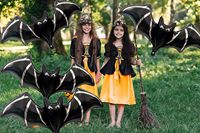 Vente en gros chauve-souris géante Halloween chauve-souris noire ballons en aluminium pour la décoration