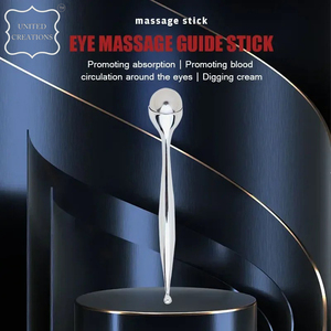 Venta al por mayor de un solo lado recto en forma de pluma cara Gua Sha rodillo de Metal de acero inoxidable cara rodillo para el cuidado de la piel acero inoxidable - Product Image 3