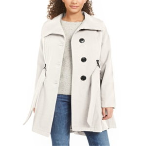 Madden Girl Women's Casual Vintage Belted <b>Skirted</b> <b>Coat</b> Beige X-Large Autumn Cotton Trench <b>Coat</b> with Print Decoration - Product Image 1