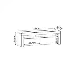 Meuble TV BATI avec éclairage LED, style moderne de luxe, noyer brillant, portes d'armoires éclairées pour chambre, bureau, panneau, meubles de maison en bois - Product Image 6
