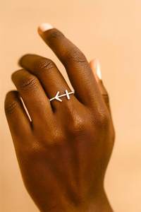 Bague en argent sterling 925 plaqué or rose vermeil, signe du zodiaque Sagittaire, minimaliste, sertie de pierres, bande réglable, bijoux - Product Image 6